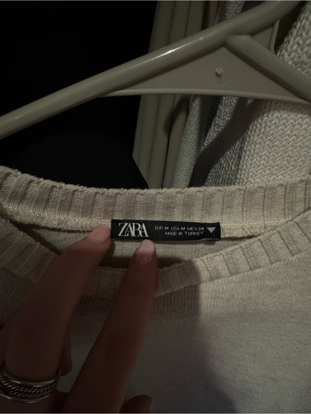 Zara Natural Cream Crewneck Sweater